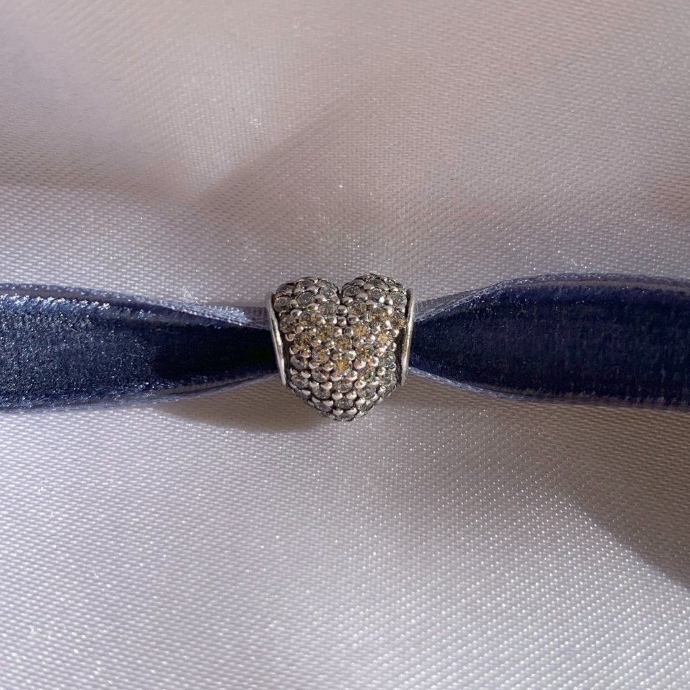 Pandora Pave Clear Cubic Zirconia Heart Charm— Retired!